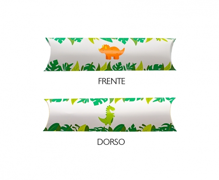 CAJA PAPEL TUBO DINOSAURIO 10P (21X6X1) BLANCO/VERDE