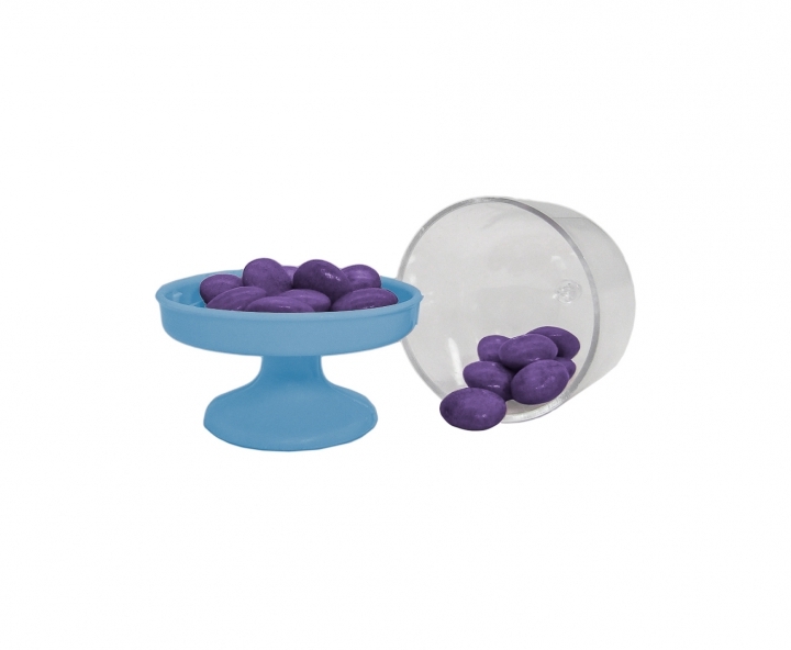 CARAMELERO PLASTICO 10P DOMO CELESTE/TRANSP.