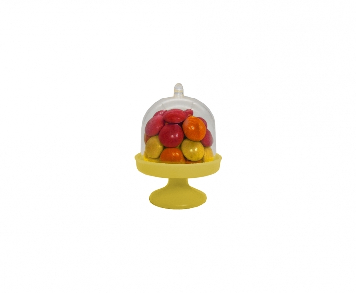CARAMELERO PLASTICO 10P DOMO AMARILLO/TRANSP.