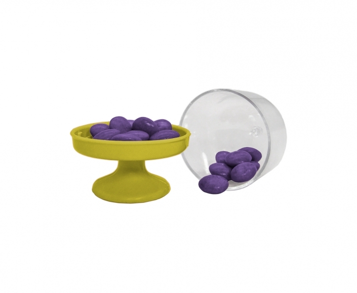 CARAMELERO PLASTICO 10P DOMO AMARILLO/TRANSP.