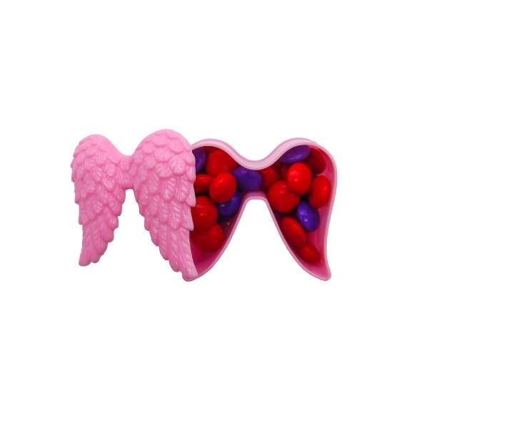 CARAMELERO ALAS ANGEL 10P (7X6X2.5) ROSADO