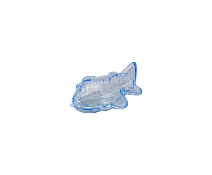 CARAMELERO PLASTICO AVION CELESTE TRANSP