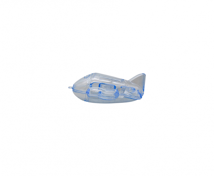 CARAMELERO PLASTICO AVION CELESTE TRANSP