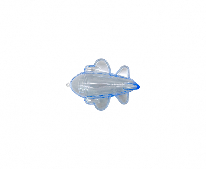 CARAMELERO PLASTICO AVION CELESTE TRANSP