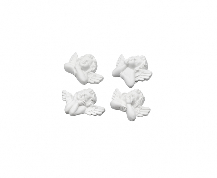 APLIQUE RESINA ANGEL 12P (4X2.5CM) BLANCO