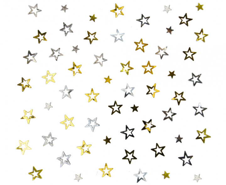 CONFETTI ALUMINIO ESTRELLA DORADO/PLATEADO