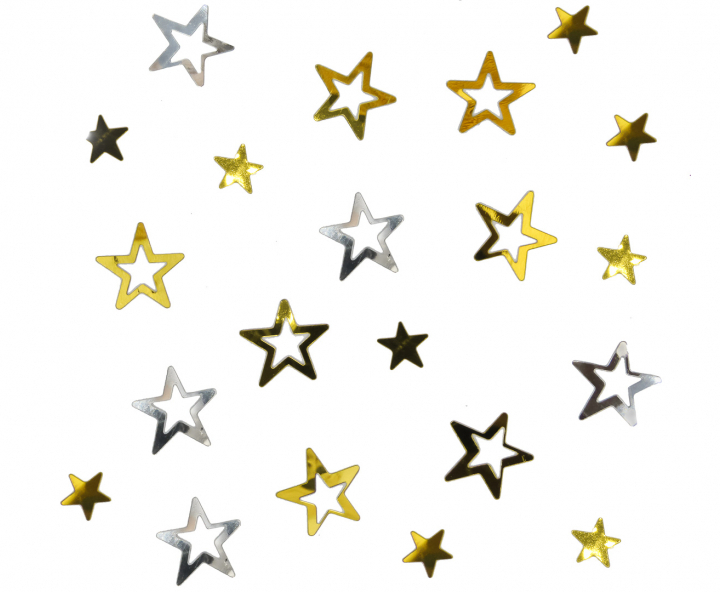 CONFETTI ALUMINIO ESTRELLA DORADO/PLATEADO