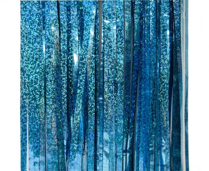 GUIRNALDAS PLASTICA BRILLOSO (2X1M) CELESTE