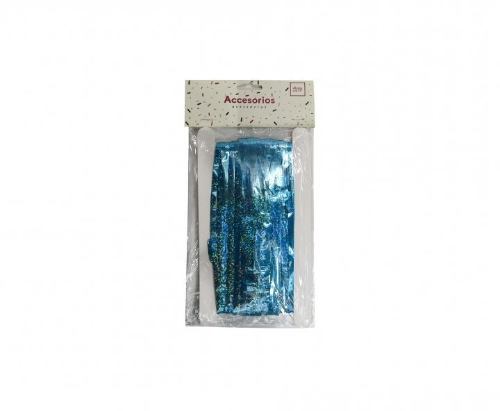 GUIRNALDAS PLASTICA BRILLOSO (2X1M) CELESTE