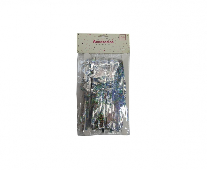GUIRNALDAS PLASTICA BRILLOSO (2X1M) PLATEADO