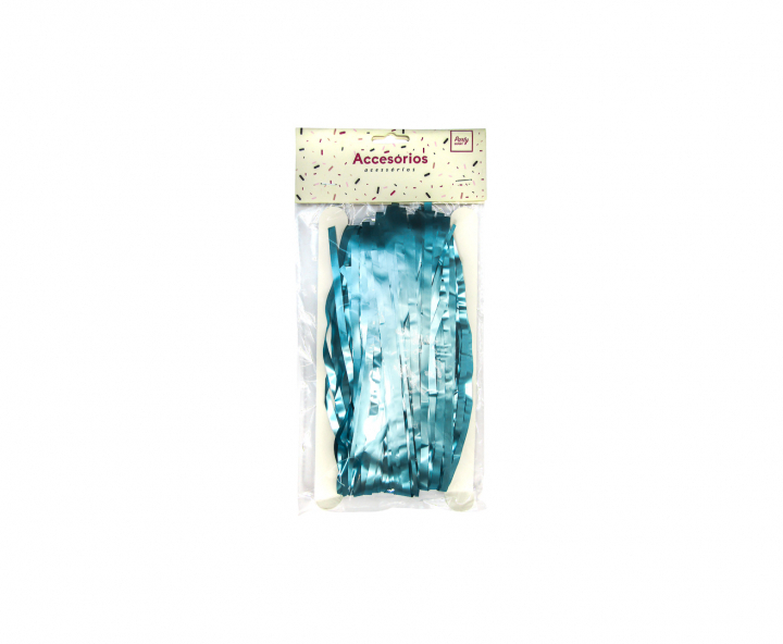GUIRNALDAS PLASTICA METALIZADO (2X1M) CELESTE