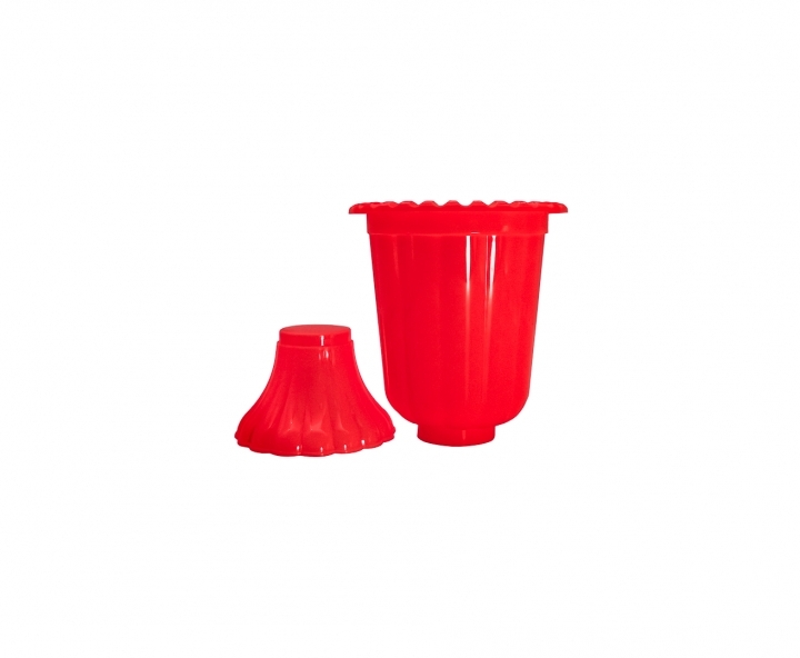 MACETA PLASTICA (13X19) ROJO