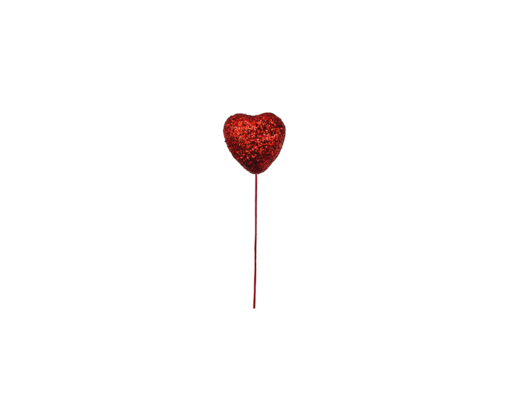 FLOR CORAZON 12P (2CM) ROJO