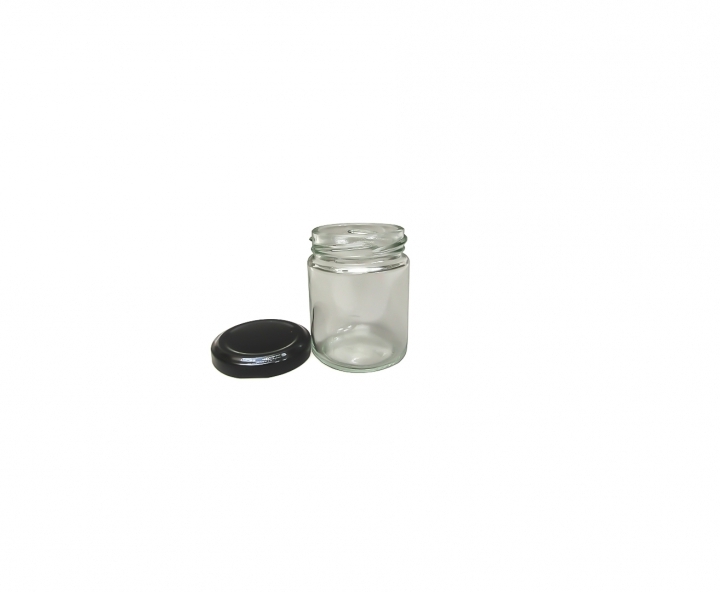 ENVASE VIDRIO CILINDRO (100ML) TAPA NEGRO