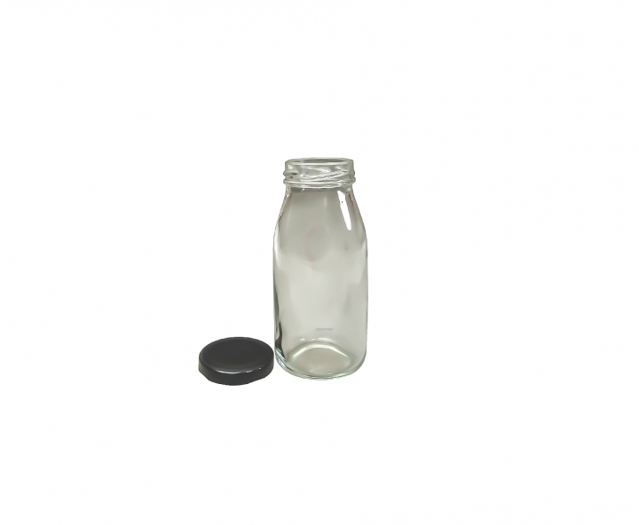 BOTELLA VIDRIO (250ML) TAPA NEGRO
