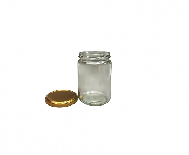 ENVASE VIDRIO CILINDRO (300ML) TAPA DORADO