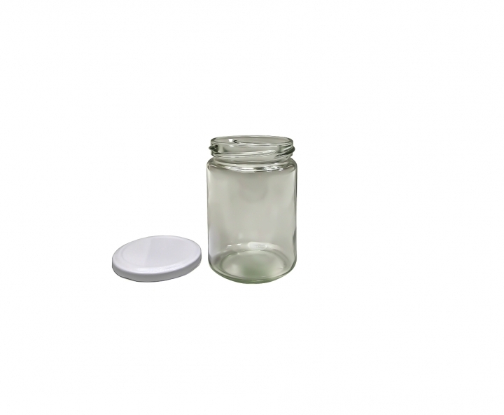 ENVASE VIDRIO CILINDRO (300ML) TAPA BLANCO