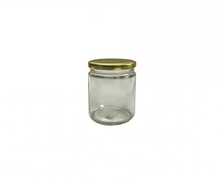 ENVASE VIDRIO CILINDRO (500ML) TAPA DORADO
