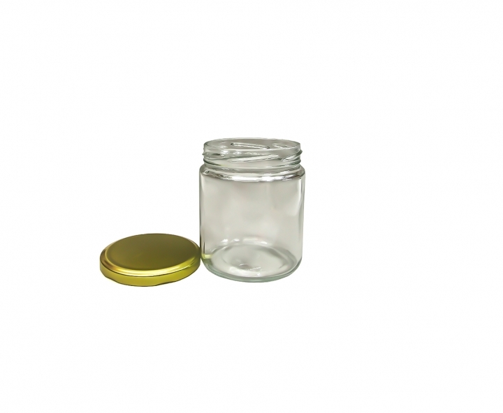ENVASE VIDRIO CILINDRO (500ML) TAPA DORADO