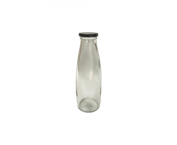 BOTELLA VIDRIO (500ML) TAPA NEGRO