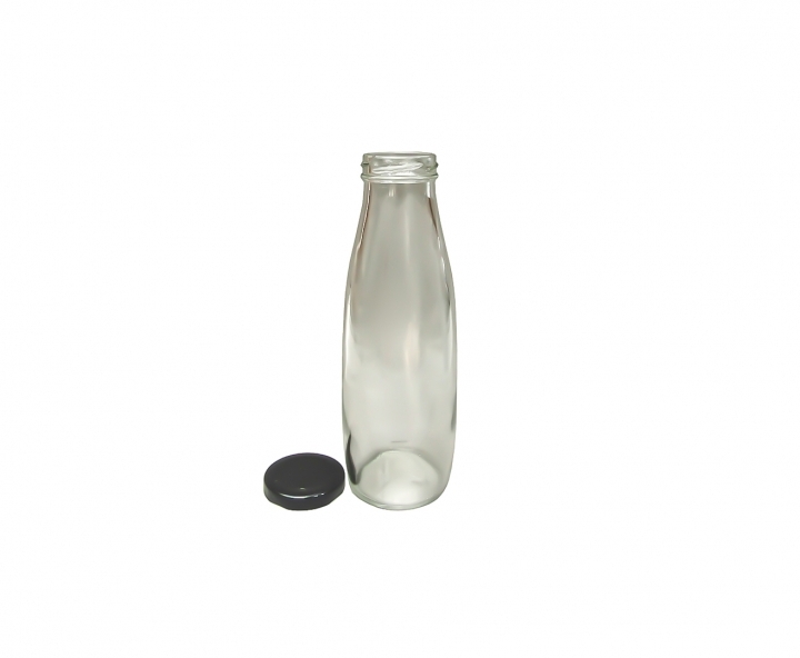 BOTELLA VIDRIO (500ML) TAPA NEGRO