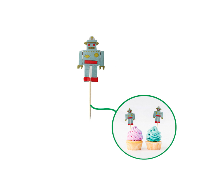 PALITO MADERA 12P ROBOT GRIS