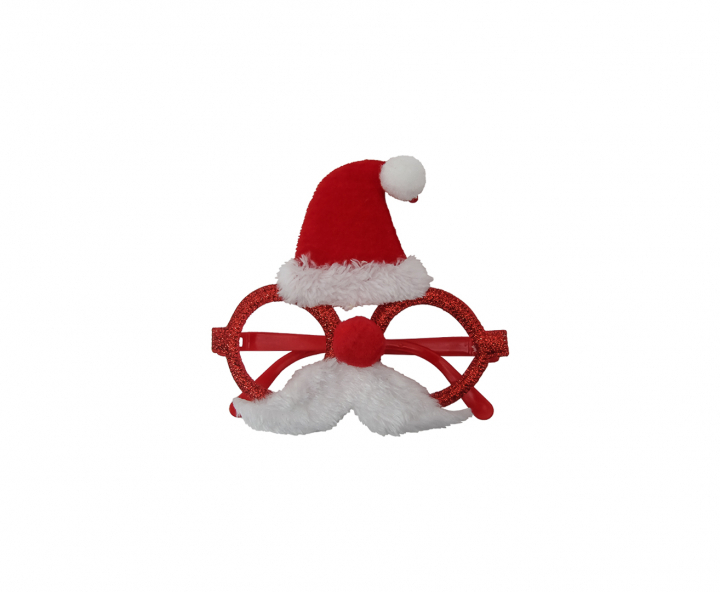 LENTE PLASTICO PAPA NOEL ROJO