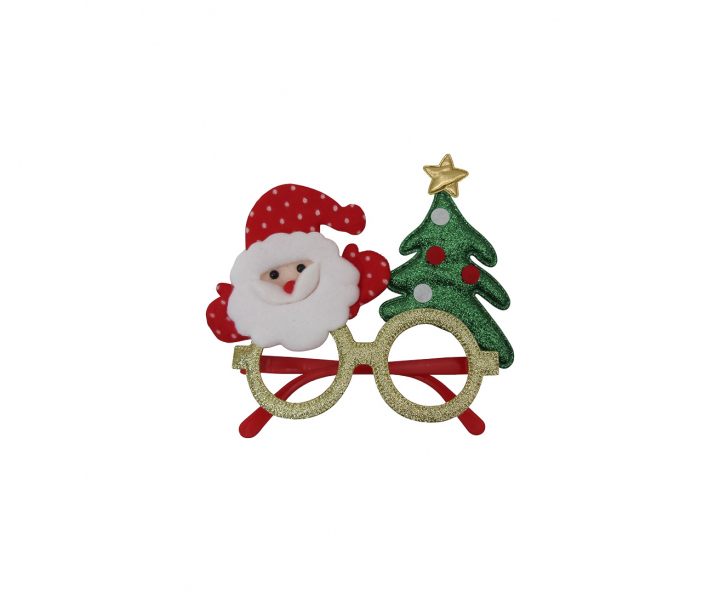 LENTE PLASTICO NAVIDEÑO DORADO