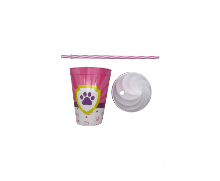 HOPPY PLASTICO HUELLA PERRO (400ML) ROSADO
