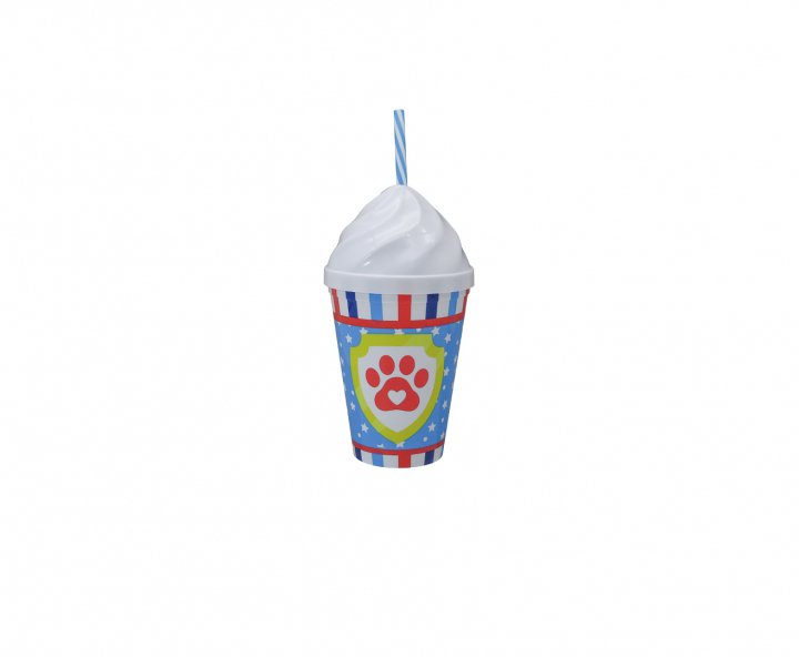 HOPPY PLASTICO HUELLA PERRO (450ML) CELESTE