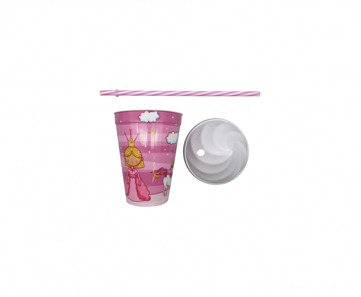 HOPPY PLASTICO PRINCESA (400ML) ROSADO