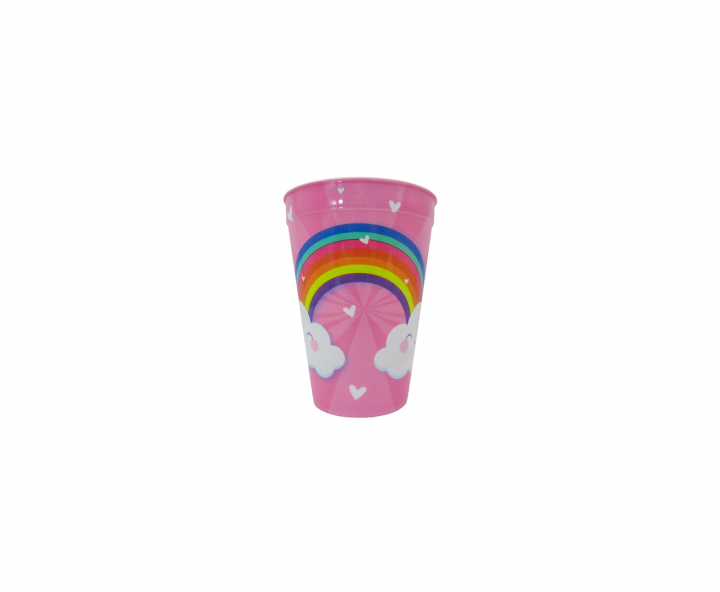 HOPPY PLASTICO ARCO IRIS (400ML) ROSADO