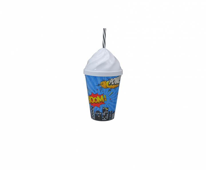 HOPPY PLASTICO CARTOON (450ML) CELESTE