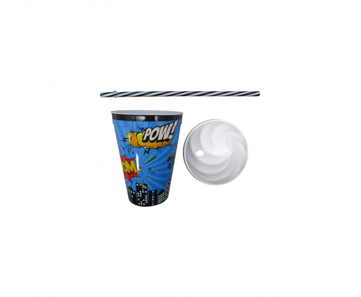 HOPPY PLASTICO CARTOON (450ML) CELESTE