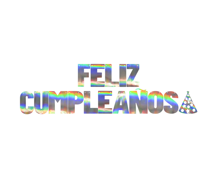 BANDERINES FELIZ CUMPLEAÑOS (17.5X10CM/3M) TORNASOLADO