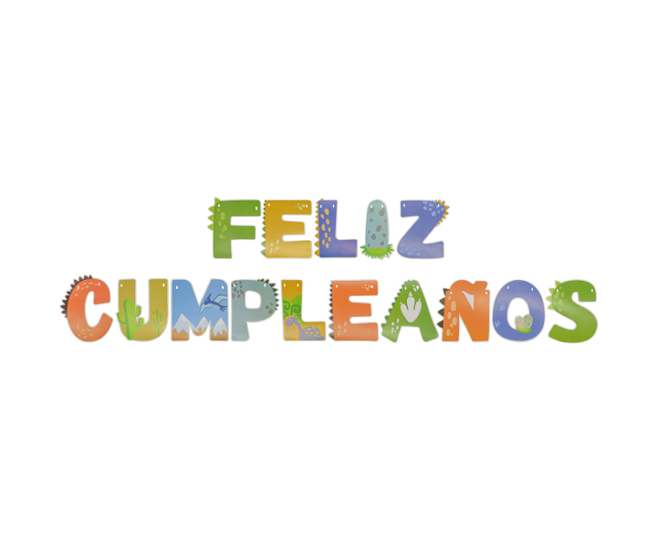 BANDERINES FELIZ CUMPLE (16.5X14CM/3M) DINOSAURIOS