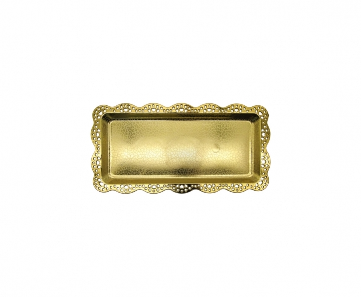 BANDEJA PLASTICA RECTANGULO (30X15) DORADO