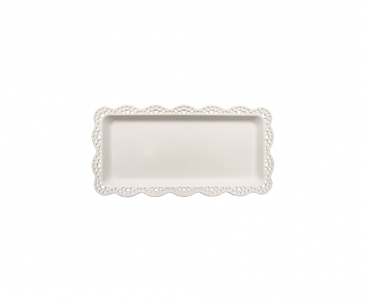 BANDEJA PLASTICA RECTANGULO (30X15) BLANCO
