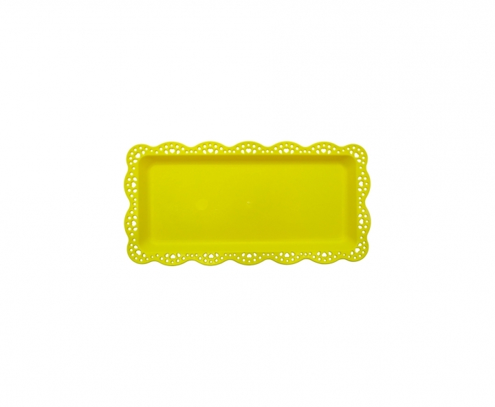 BANDEJA PLASTICA RECTANGULO (30X15) AMARILLO