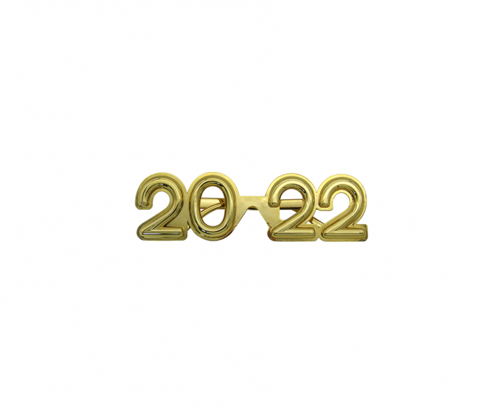 LENTE PLASTICO “2022” DORADO