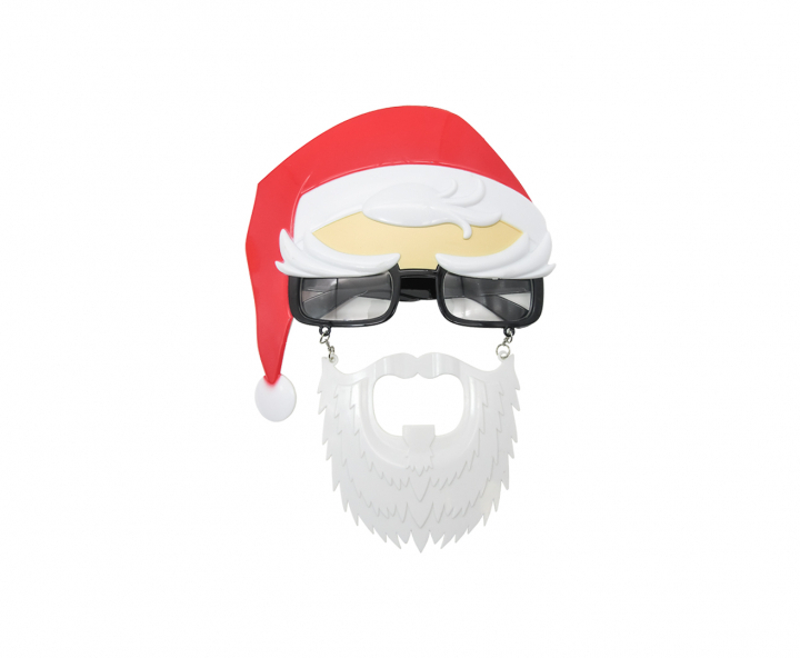 LENTE PLASTICO PAPA NOEL ROJO