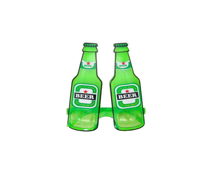 LENTE PLASTICO BOTELLA “BEER” VERDE