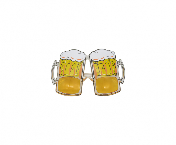 LENTE PLASTICO MANIJA CERVEZA AMARILLO