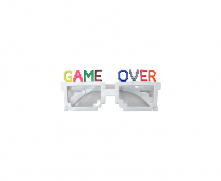 LENTE PLASTICO GAME OVER BLANCO