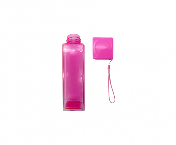 HOPPY CUADRADO (500ML) TRANSP./FUCSIA