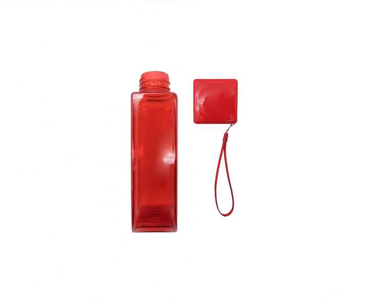 HOPPY CUADRADO (500ML) TRANSP./ROJO