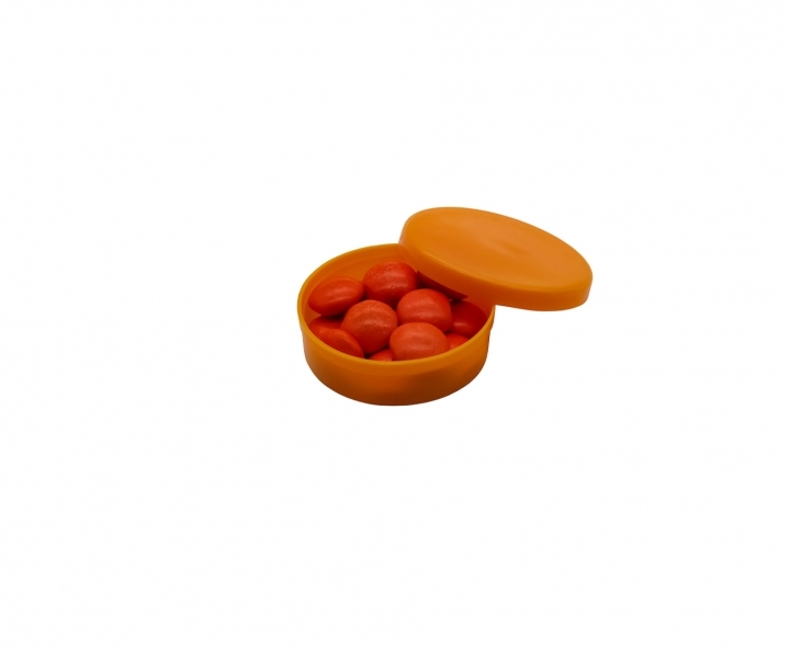 ENVASE PLASTICO CIRCULAR 10P (40ML) NARANJA