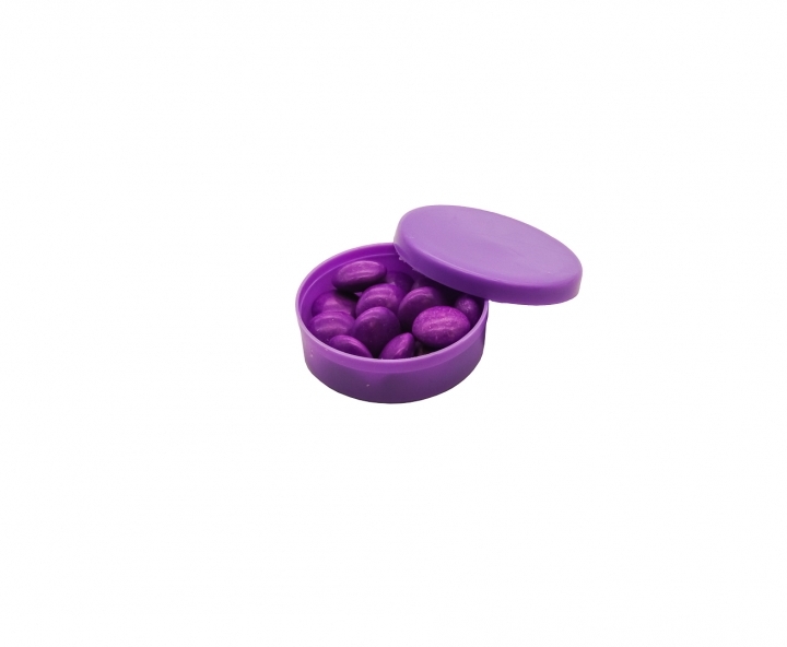 ENVASE PLASTICO CIRCULAR 10P (40ML) PURPURA