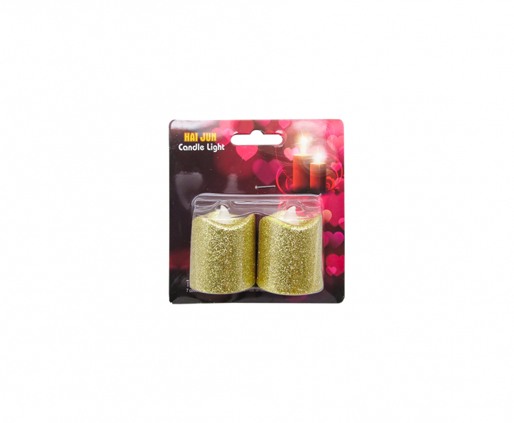 VELA ARTIFICIAL LUZ CALIDA 2P (3.5X4.5CM) DORADO