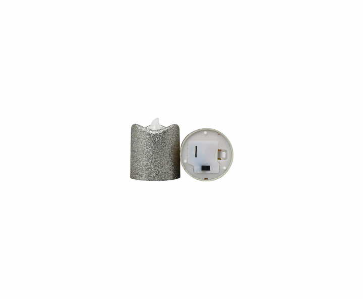 VELA ARTIFICIAL LUZ CALIDA 2P (3.5X4.5CM) PLATEADO